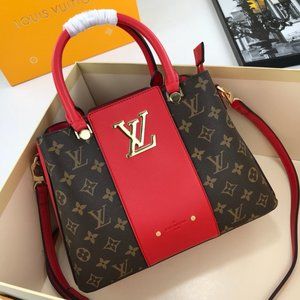 Louis Vuitton old flower with leather handbag shoulder crossbody with long shoul